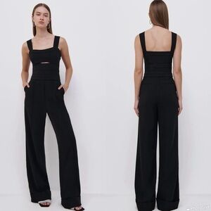 Jonathan Simkhai Sarina Structured Crepe wide-leg jumpsuit